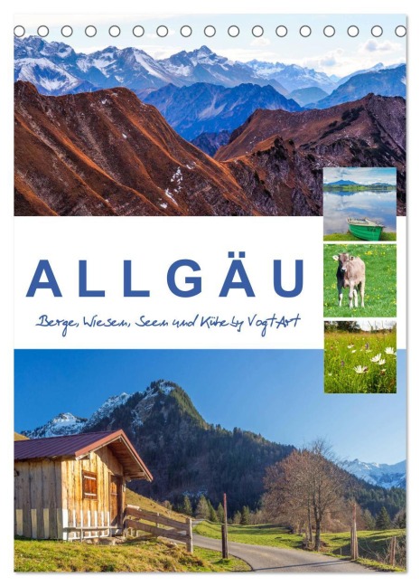 Allgäu, Berge, Wiesen, Seen und Kühe. (Tischkalender 2026 DIN A5 hoch), CALVENDO Monatskalender - VogtArt VogtArt