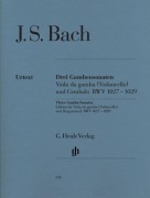 Cover-Bild zum Titel 'Drei Gambensonaten. Viola da gamba (Violoncello) und Cembalo BWV 1027-1029' von 'Johann Sebastian Bach'