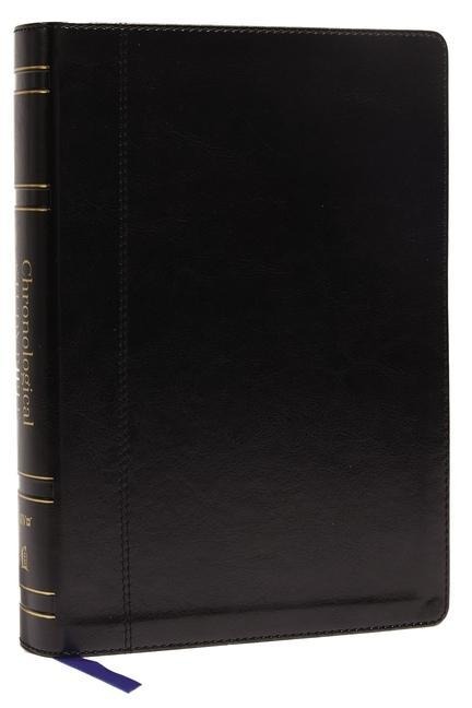 Niv, Chronological Study Bible, Leathersoft, Black, Comfort Print - Thomas Nelson