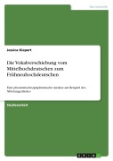 Cover-Bild zum Titel 'Die Vokalverschiebung vom Mittelhochdeutschen zum Frühneuhochdeutschen' von 'Jessica Kiepert'