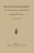 Cover-Bild zum Titel 'Was ist Materie?' von 'Hermann Weyl'