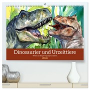 Cover-Bild zum Titel 'Dinosaurier und Urzeittiere - Wesen aus längst vergangenen Zeiten (hochwertiger Premium Wandkalender 2026 DIN A2 quer), Kunstdruck in Hochglanz' von 'Anja Frost'