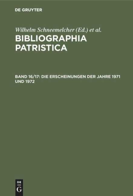 Die Erscheinungen der Jahre 1971 und 1972 - 