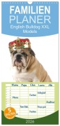Cover-Bild zum Titel 'Familienplaner 2026 - English Bulldog XXL Models mit 5 Spalten (Wandkalender, 21 x 45 cm) CALVENDO' von 'Elisabeth Stanzer'