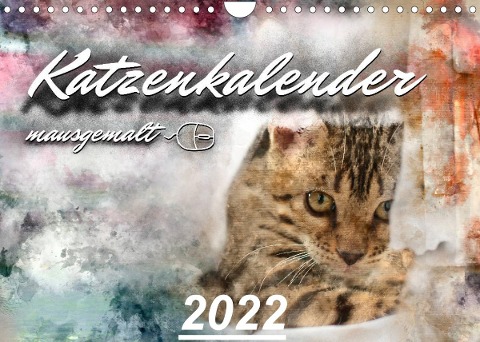 Katzenkalender mausgemalt (Wandkalender 2022 DIN A4 quer) - Sylvio Banker