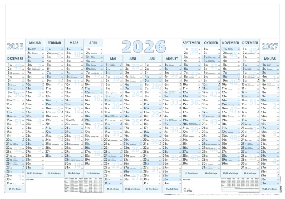 Plakatkalender 14 Monate plano - 