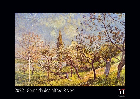 Gemälde des Alfred Sisley 2022 - Black Edition - Timokrates Kalender, Wandkalender, Bildkalender - DIN A4 (ca. 30 x 21 cm) - 