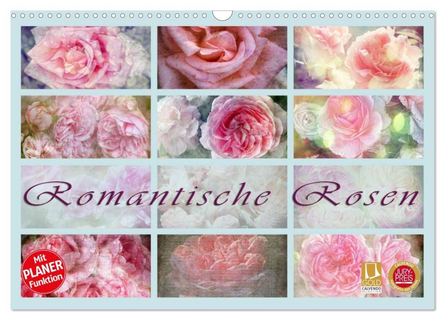 Romantische Rosen (Wandkalender 2025 DIN A3 quer), CALVENDO Monatskalender - Martina Cross