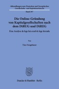 Cover-Bild zum Titel 'Die Online-Gründung von Kapitalgesellschaften nach dem DiRUG und DiREG' von 'Tina Neugebauer'