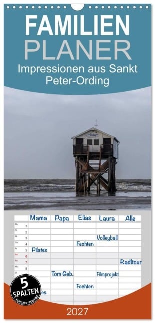 Familienplaner 2027 - Impressionen aus Sankt Peter-Ording mit 5 Spalten (Wandkalender, 21 x 45 cm) CALVENDO - Schnellewelten