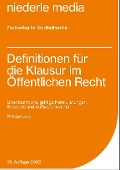 Cover-Bild zum Titel 'Definitionen für die Klausur im Öffentlichen Recht' von 'Philipp Lutz'