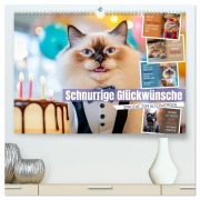 Cover-Bild zum Titel 'Schnurrige Glückwünsche - Sprüche zum Älterwerden (hochwertiger Premium Wandkalender 2026 DIN A2 quer), Kunstdruck in Hochglanz' von 'Melanie Viola'