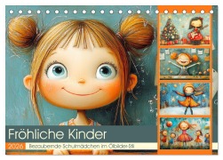 Cover-Bild zum Titel 'Fröhliche Kinder. Bezaubernde Schulmädchen im Ölbilder-Stil (Tischkalender 2026 DIN A5 quer), CALVENDO Monatskalender' von 'Rose Hurley'