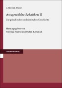 Cover-Bild zum Titel 'Ausgewählte Schriften. Band 2' von 'Christian Meier'