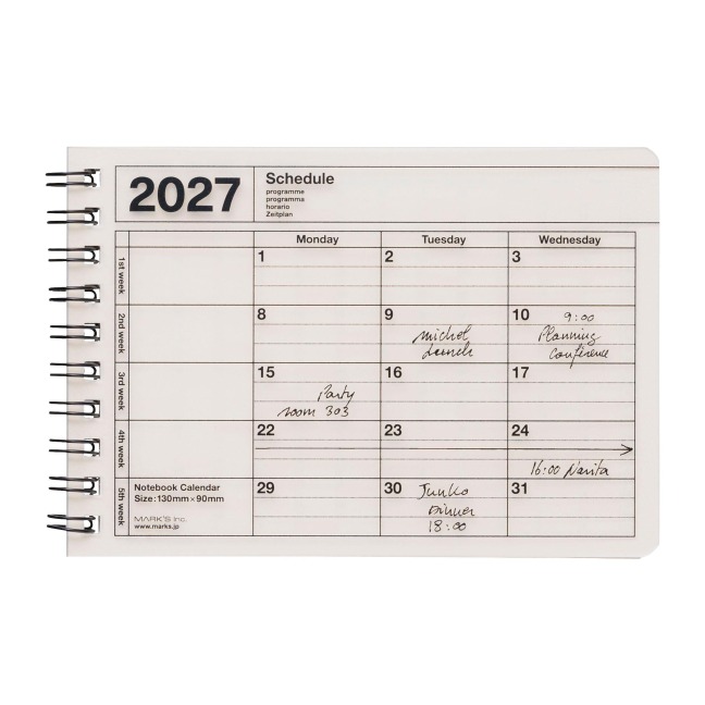 MARK'S 2027 Notebook Calendar XS // Ivory - 