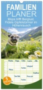 Cover-Bild zum Titel 'Familienplaner 2027 - Mops trifft Berglust. Fidele Gipfelstürmer im Höhenrausch mit 5 Spalten (Wandkalender, 21 x 45 cm) CALVENDO' von 'Rose Hurley'