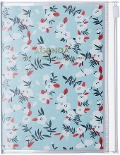 MARK'S 2024/2025 Taschenkalender A6 vertikal, Flower Pattern // Turquoise - 