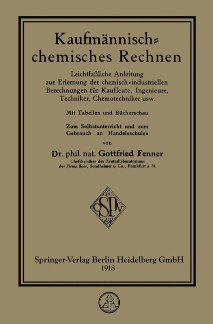 Kaufmännisch-chemisches Rechnen - Gottfried Fenner