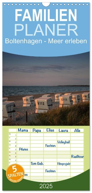 Familienplaner 2025 - Boltenhagen - Meer erleben mit 5 Spalten (Wandkalender, 21 x 45 cm) CALVENDO - Werner Gruse
