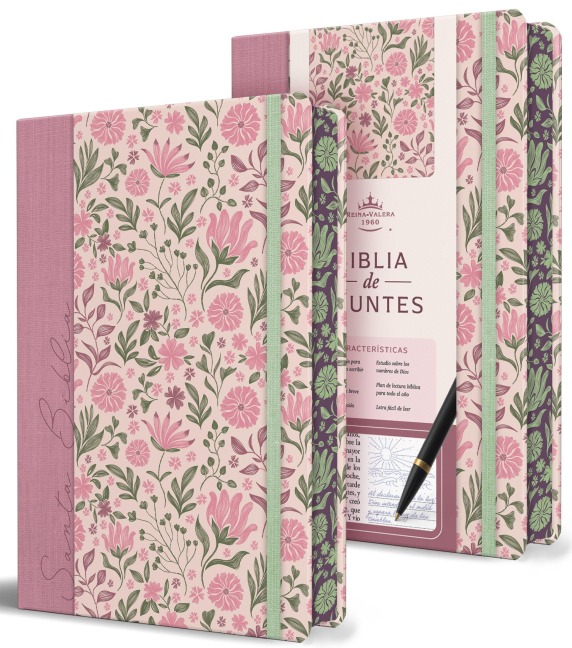 Biblia de Apuntes Rvr 1960 Tapa Dura, Rosada Con Flores / Spanish Journalling Bible Rvr 1960 Hardcover Pink with Flowers - Reina Valera Revisada 1960