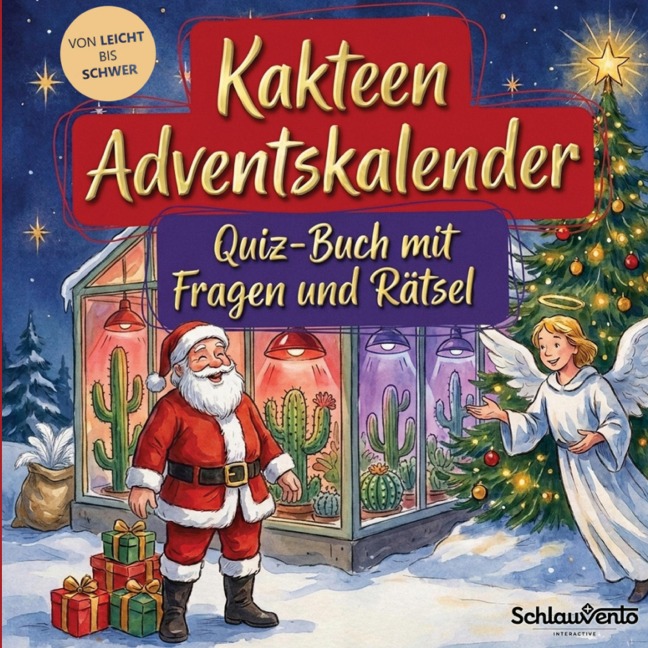 Kakteen-Adventskalender: Quiz-Buch mit Fragen und Rätsel - Schlauvento Interactive