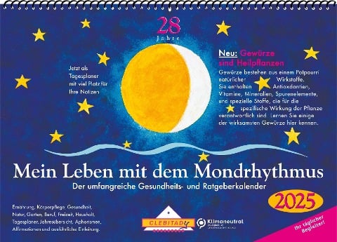 Mein Leben mit dem Mondrhythmus 2025 Wandkalender A4 - Edith Stadig