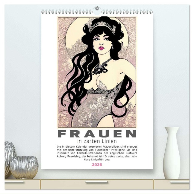 Frauen in zarten Linien (hochwertiger Premium Wandkalender 2026 DIN A2 hoch), Kunstdruck in Hochglanz - Werner Braun