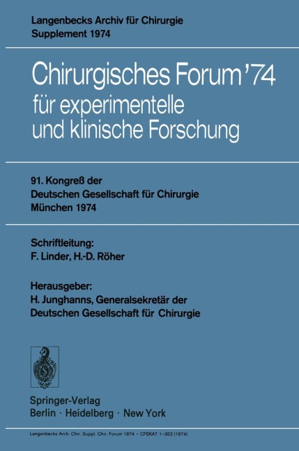 Chirurgisches Forum '74 - 