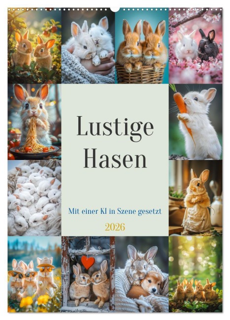 Lustige Hasen (Wandkalender 2026 DIN A2 hoch), CALVENDO Monatskalender - Steffen Gierok-Latniak