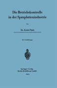 Cover-Bild zum Titel 'Die Betriebskontrolle in der Spanplattenindustrie' von 'Erich Plath'