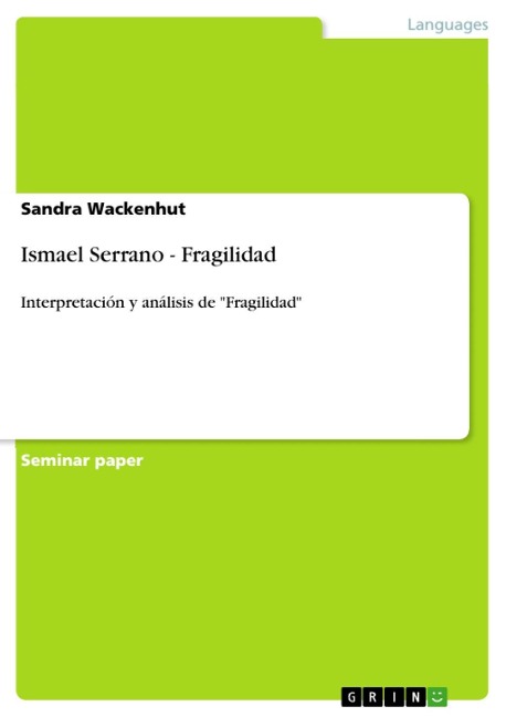 Ismael Serrano - Fragilidad - Sandra Wackenhut