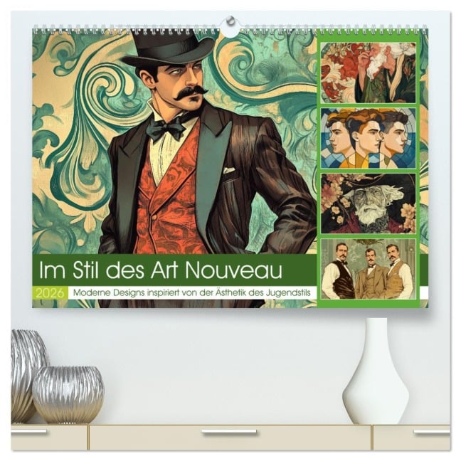 Im Stil des Art Nouveau (hochwertiger Premium Wandkalender 2026 DIN A2 quer), Kunstdruck in Hochglanz - Steffen Gierok-Latniak