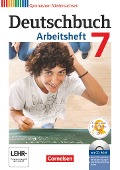 Deutschbuch 7. Schuljahr. Gymnasium Niedersachsen. Arbeitsheft mit Lösungen und Übungs-CD-ROM - Cordula Grunow, Angela Mielke, Deborah Mohr, Vera Potthast, Irmgard Schick