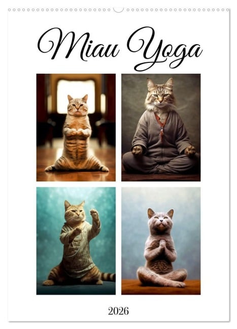 Miau Yoga (Wandkalender 2026 DIN A2 hoch), CALVENDO Monatskalender - Justyna Jaszke JBJart