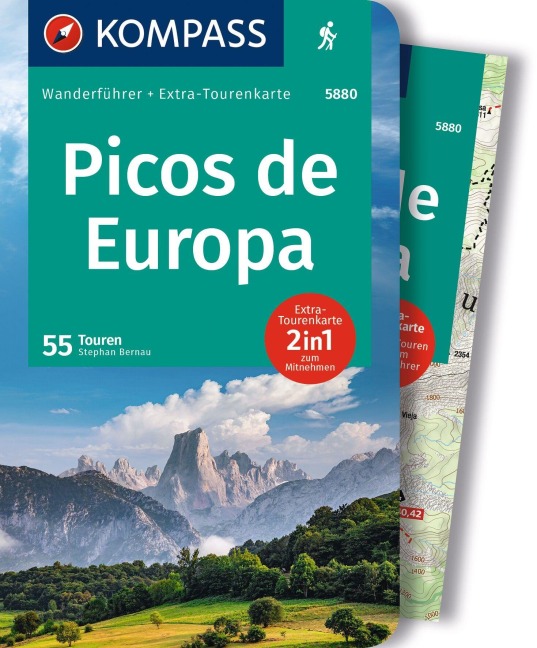 KOMPASS Wanderführer Picos de Europa, 55 Touren mit Extra-Tourenkarte - Stephan Bernau