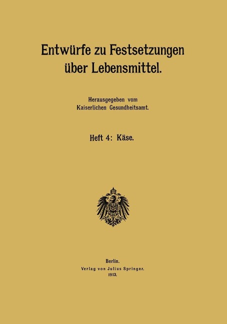 Entwürfe zu Festsetzungen über Lebensmittel - 
