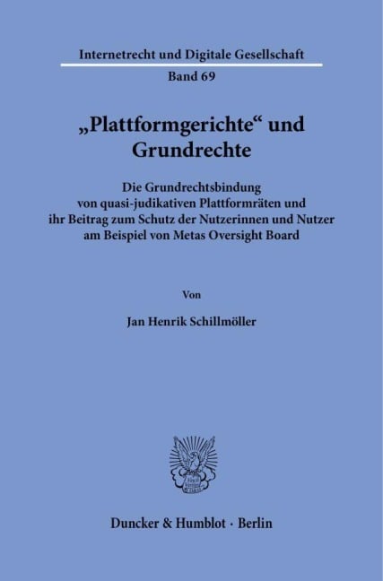 "Plattformgerichte" und Grundrechte - Jan Henrik Schillmöller