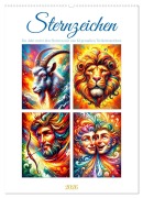 Cover-Bild zum Titel 'Sternzeichen - Ein Jahr unter den Sternen mit von KI gemalten Tierkreiszeichen (Wandkalender 2026 DIN A2 hoch), CALVENDO Monatskalender' von 'Marco Warstat'