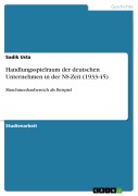 Cover-Bild zum Titel 'Handlungsspielraum der deutschen Unternehmen in der NS-Zeit (1933-45)' von 'Sadik Usta'