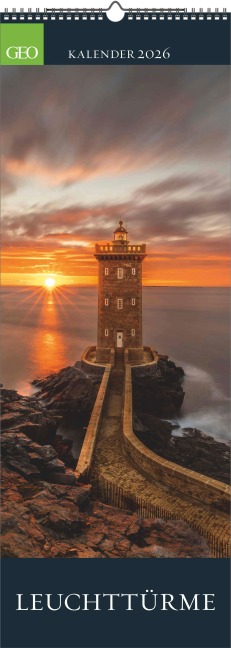 GEO Leuchttürme 2026 - Wand-Kalender - Poster-Kalender - 25x69 - 