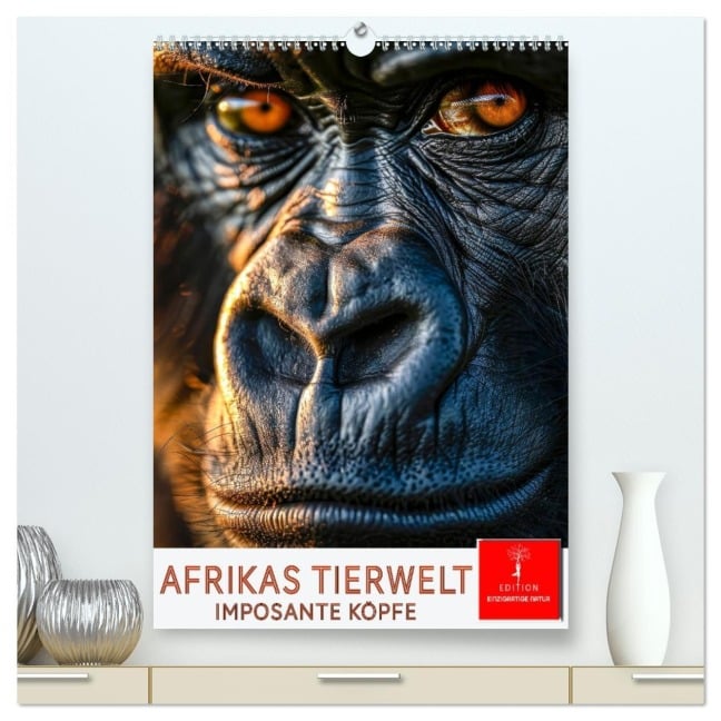 Afrikas Tierwelt - imposante Köpfe (hochwertiger Premium Wandkalender 2026 DIN A2 hoch), Kunstdruck in Hochglanz - Peter Roder