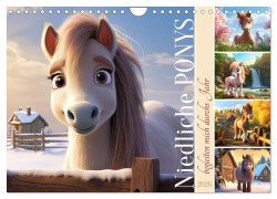 Cover-Bild zum Titel 'Niedliche Ponys (Wandkalender 2026 DIN A4 quer), CALVENDO Monatskalender' von 'Sabine Löwer'