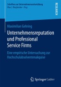 Cover-Bild zum Titel 'Unternehmensreputation und Professional Service Firms' von 'Maximilian Gehring'