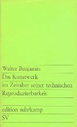 Cover-Bild zum Titel 'Das Kunstwerk im Zeitalter seiner technischen Reproduzierbarkeit' von 'Walter Benjamin'