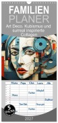Cover-Bild zum Titel 'Familienplaner 2027 - Art Deco. Kubismus und surreal inspirierte Collagen mit 5 Spalten (Wandkalender, 21 x 45 cm) CALVENDO' von 'Rose Hurley'