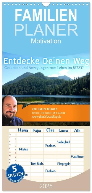 Familienplaner 2025 - Entdecke Deinen Weg! mit 5 Spalten (Wandkalender, 21 x 45 cm) CALVENDO - Daniel Bühling