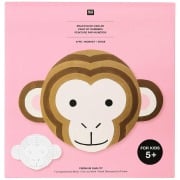 Malen nach Zahlen Set, Affe, FSC 100%, Inhalt: 1 Malkarton, 6 Acrylfarben für ein Motiv, 3 Pinsel, 1 Malpalette - 