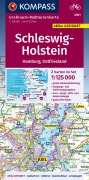 Cover-Bild zum Titel 'KOMPASS Großraum-Radtourenkarte 3701 Schleswig-Holstein, Hamburg, Ostfriesland 1:125.000' von ''
