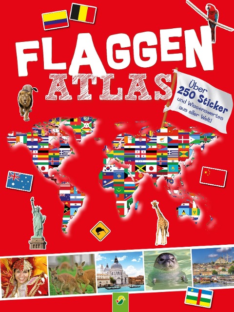 Flaggen Atlas mit Stickern für Kinder ab 6 Jahren - 