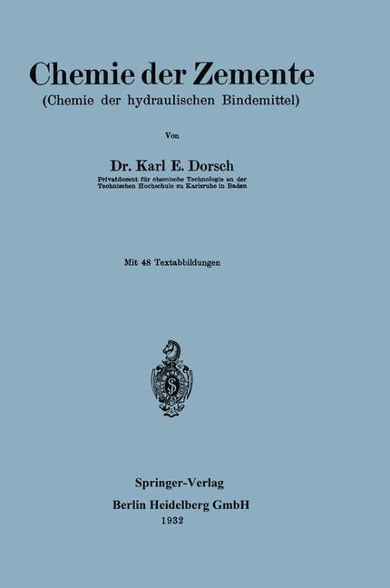 Chemie der Zemente - Karl E. Dorsch